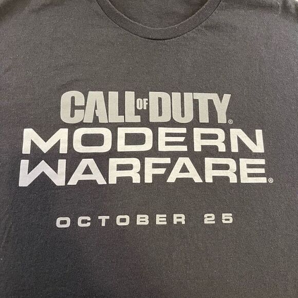 Large Black GameStop Modern Warfare Call of Duty T Shirt October 25 Promo - Picture 11 of 15